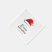 Modern Merry Santa Hat Paper Napkin Servet (Hoek)