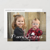 Modern Merry Santa Hat Photo Briefkaart (Voorkant / Achterkant)