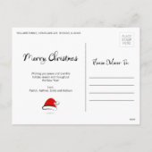 Modern Merry Santa Hat Photo Briefkaart (Achterkant)