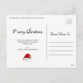 Modern Merry Santa Hat Photo Briefkaart (Achterkant)