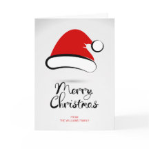 Modern Merry Santa Hat Wenskaart