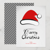 Modern Merry Santa Hat Wenskaart Feestdagenkaart (Voorkant / Achterkant)