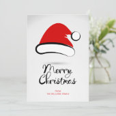 Modern Merry Santa Hat Wenskaart Feestdagenkaart (Staand voorkant)