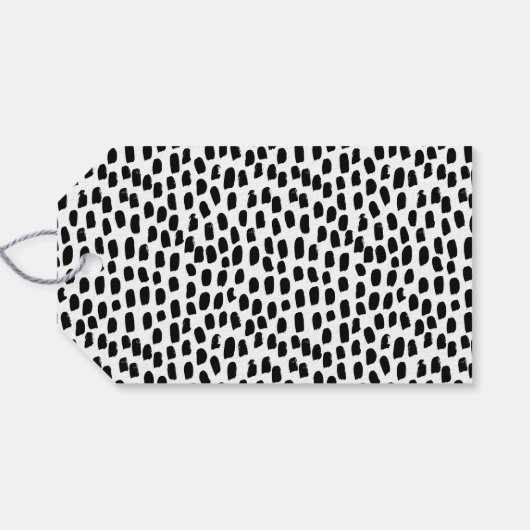 Modern Merry Script Zwart en Goud Vakantie Cadeaulabel (Achterkant Horizontaal)