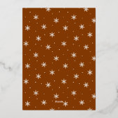 Modern Merry Signature Script Gingerbread Foto Folie Feestdagenkaart (Achterkant)