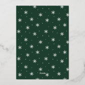 Modern Merry Signature Script Groene Foto Folie Feestdagenkaart (Achterkant)