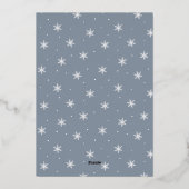 Modern Merry Signature Script Icy Blue Foto Folie Feestdagenkaart (Achterkant)