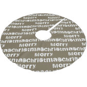 Modern Merry White Grey Holiday Kerstboom Rok (Gekanteld)