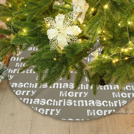 Modern Merry White Grey Holiday Kerstboom Rok