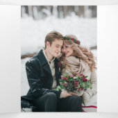 Modern Merry Winter Mint Swashes Foto Drieluik Wenskaart (Binnenkant midden)