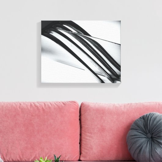 Modern Mes en Vork Canvas Afdruk (Insitu (Woonkamer))