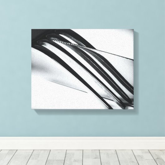 Modern Mes en Vork Canvas Afdruk (Insitu (Houten vloer))