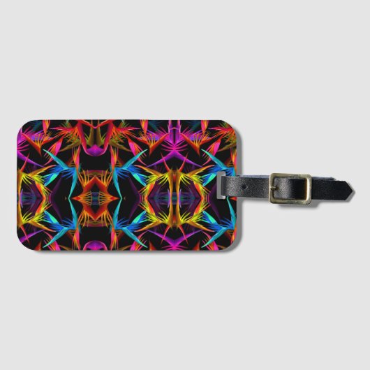 Modern Messy Pattern Black en Colorful Bagagelabel (Voorkant (horizontaal))