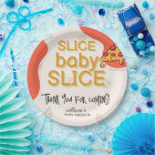 Modern Messy Slice Baby Slice Pizza Baby shower Papieren Bordje (Feest)