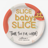 Modern Messy Slice Baby Slice Pizza Baby shower Papieren Bordje (Voorkant)