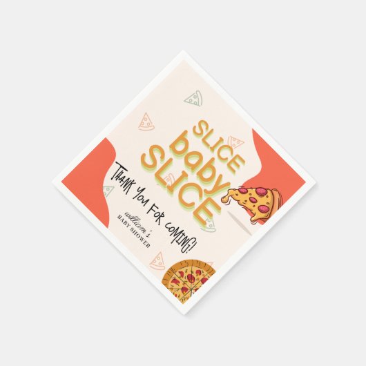 Modern Messy Slice Baby Slice Pizza Baby shower Servet (Hoek)