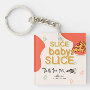 Modern Messy Slice Baby Slice Pizza Baby shower Sleutelhanger