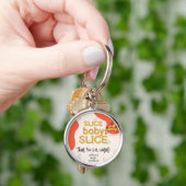 Modern Messy Slice Baby Slice Pizza Baby shower Sleutelhanger (Hand)