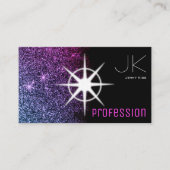 Modern met foto Zwart Roze Paarse Glitter Ombre Visitekaartje (Voorkant)