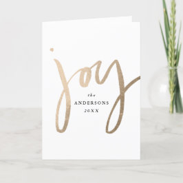Modern met handschrift Joy Gold non-Photo Feestdagen Kaart