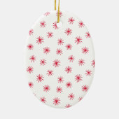 Modern met handschrift Joy Red Photo Holiday Keramisch Ornament (Achterkant)