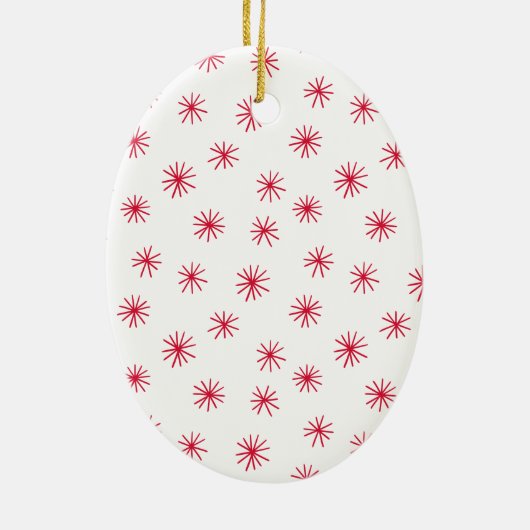 Modern met handschrift Joy Red Photo Holiday Keramisch Ornament (Achterkant)