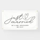 Modern met Hart Gewoon Getrouwd Auto Banner (Horizontaal)