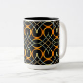 Modern metaal Keltische knopen patroon Tweekleurige Koffiemok (Voorkant rechts)