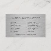 Modern Metal Electrician Black Gold Visitekaartje (Achterkant)