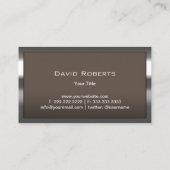 Modern Metal Framed Professional Monogram Brown Visitekaartje (Achterkant)