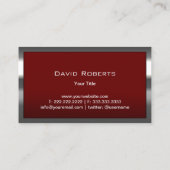 Modern Metal Framed Professional Monogram Rood Visitekaartje (Achterkant)