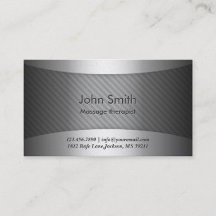 Modern Metal Massage Therapist Visitekaartje