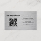 Modern Metal QR Code Minimalist Professional Visitekaartje (Voorkant)