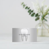 Modern Metal Silver Dental Appointment Afsprakenkaartje (Staand voorkant)