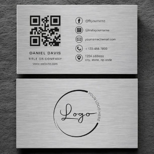 Modern Metalen Bedrijfslogo QR-code  Visitekaartje