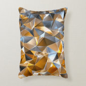 Modern Metallic Abstract Gold Silver Geometric Accent Kussen (Voorkant(Verticaal))