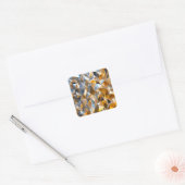 Modern Metallic Abstract Gold Silver Geometric Vierkante Sticker (Envelop)