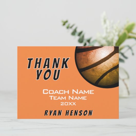 Modern Metallic Ball Black Bedankt Coach Kaart (Staand voorkant)