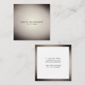 Modern Metallic Brown Gold Square Visitekaartje (Voorkant / Achterkant)