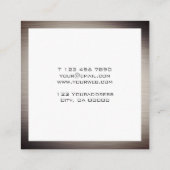 Modern Metallic Brown Gold Square Visitekaartje (Achterkant)