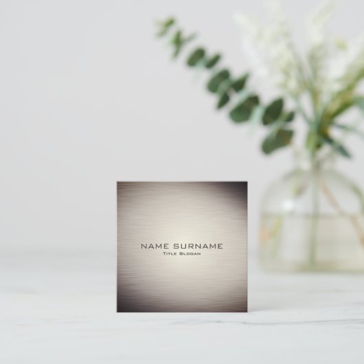 Modern Metallic Brown Gold Square Visitekaartje (Staand voorkant)