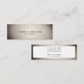 Modern Metallic BrownGold Style Mini Visitekaartje (Voorkant / Achterkant)