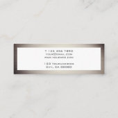 Modern Metallic BrownGold Style Mini Visitekaartje (Achterkant)