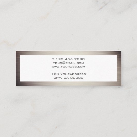 Modern Metallic BrownGold Style Mini Visitekaartje (Achterkant)