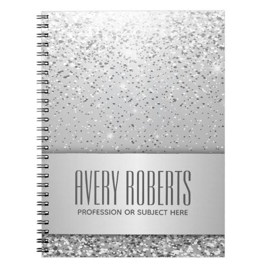 Modern Metallic Elegant zilver Notitieboek (Voorkant)