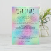 Modern Metallic Folie Itinerary Weduwen Welkom Inv Kaart (Staand voorkant)