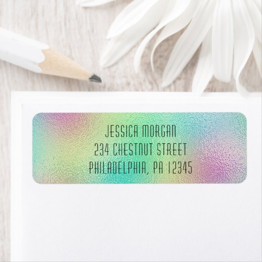 Modern Metallic Folie Retouradreslabel Etiket (Insitu)