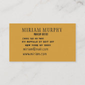 Modern metallic gold circle shape faux monogram visitekaartje (Achterkant)