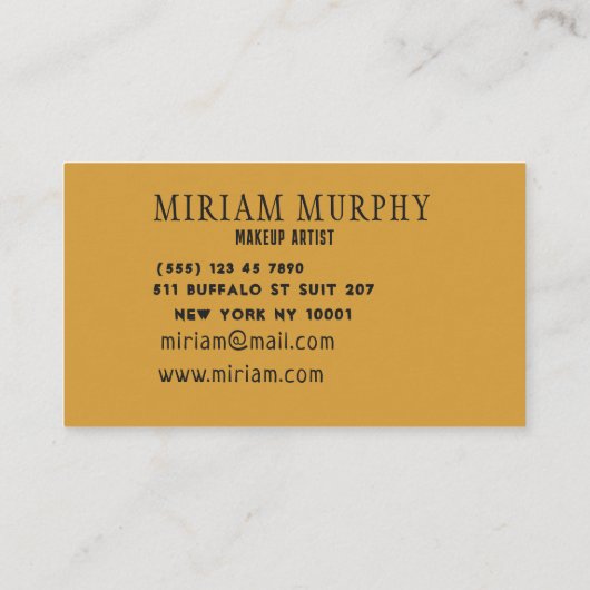 Modern metallic gold circle shape faux monogram visitekaartje (Achterkant)