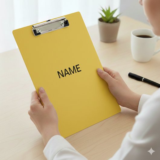 Modern Metallic Gold Clipboard with Custom Text Klembord